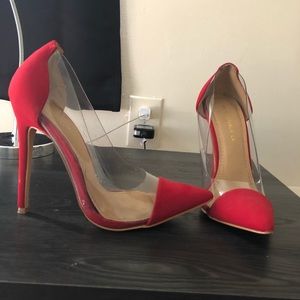 shoe republic LA red pvc pumps